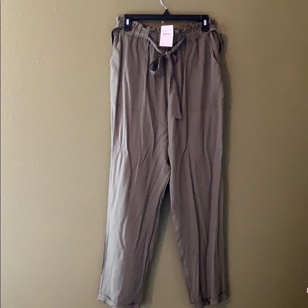 Olive green casual pants